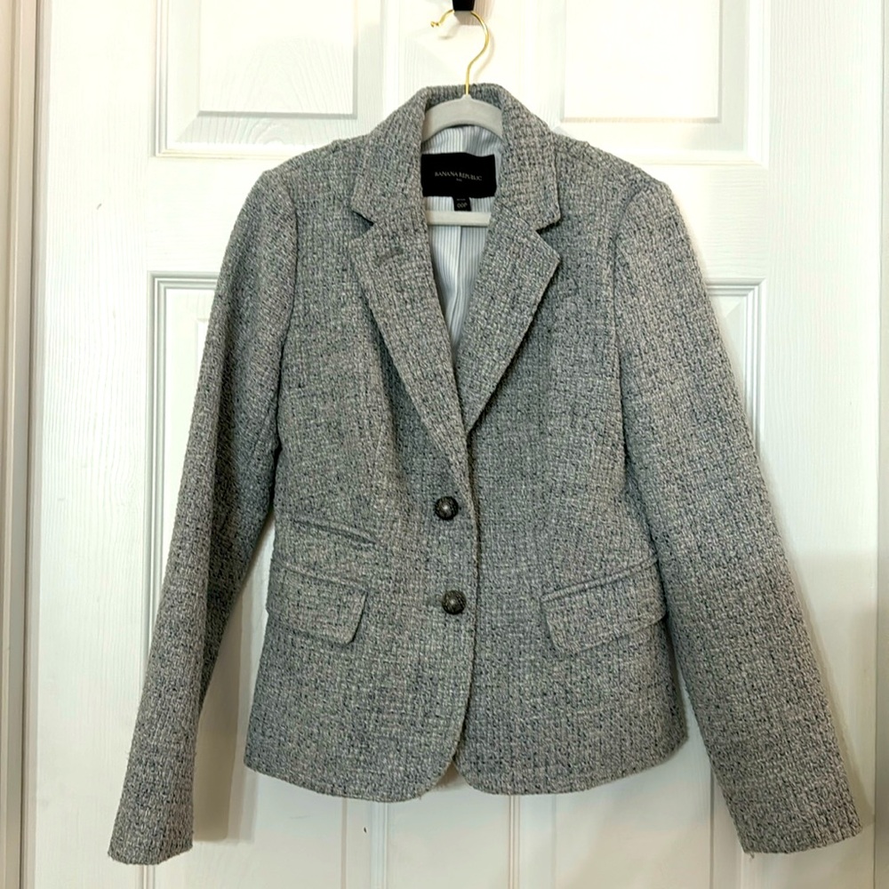 Women’s Business Blazer Banana Republic 00 Petite Gray